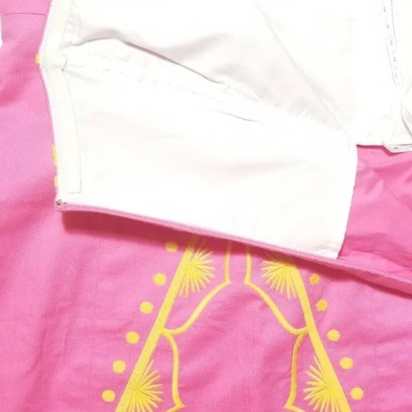 Lilly Pulitzer Bowen Hotty Pink Embroidered Strapless Dress Size 6 - Picture 9 of 13